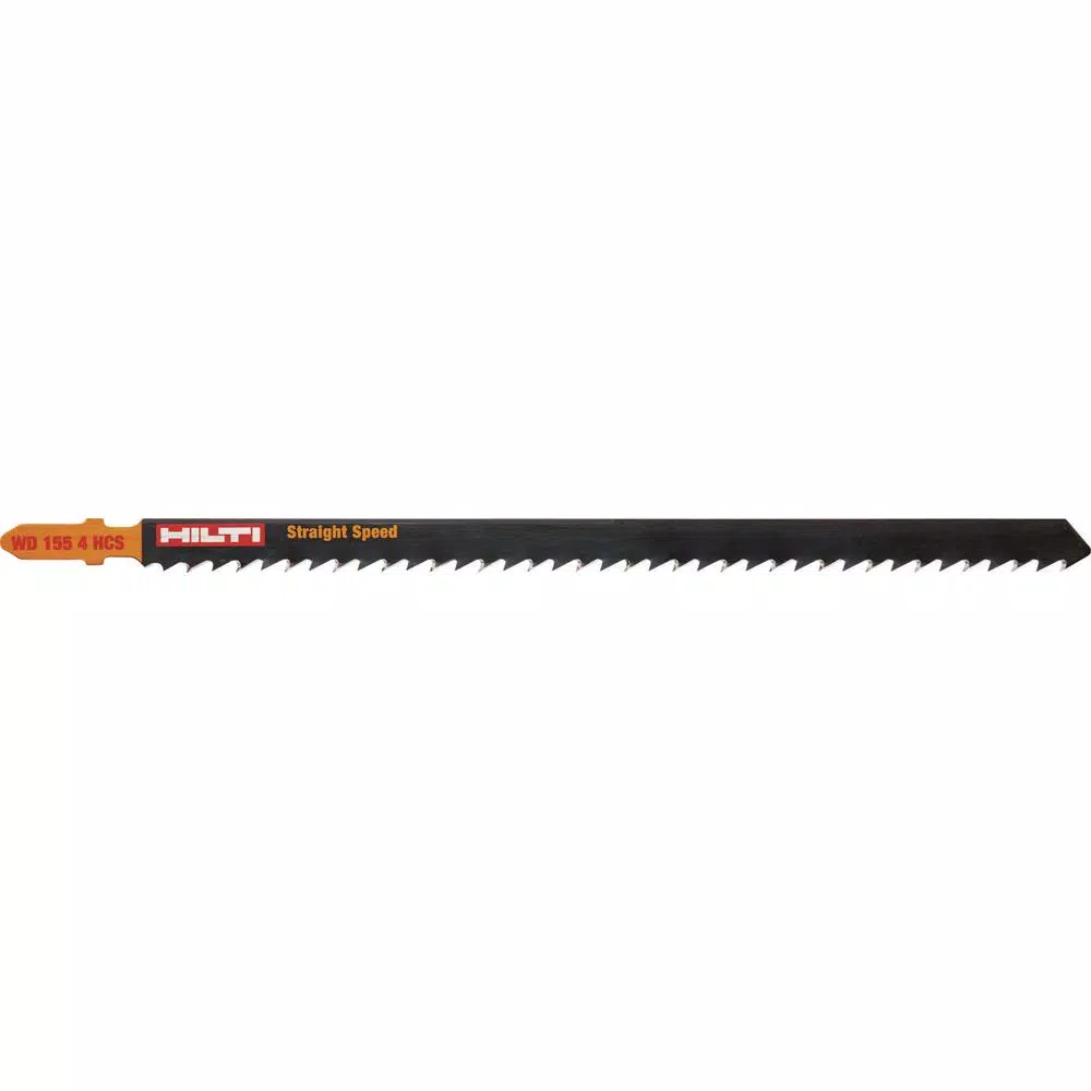Hilti 6 in. 6 TPI WD 155 4 High Carbon Steel T-Shank Premium Jig Saw Blade for Cutting Wood Up to 160 mm Thick (5-Pack)