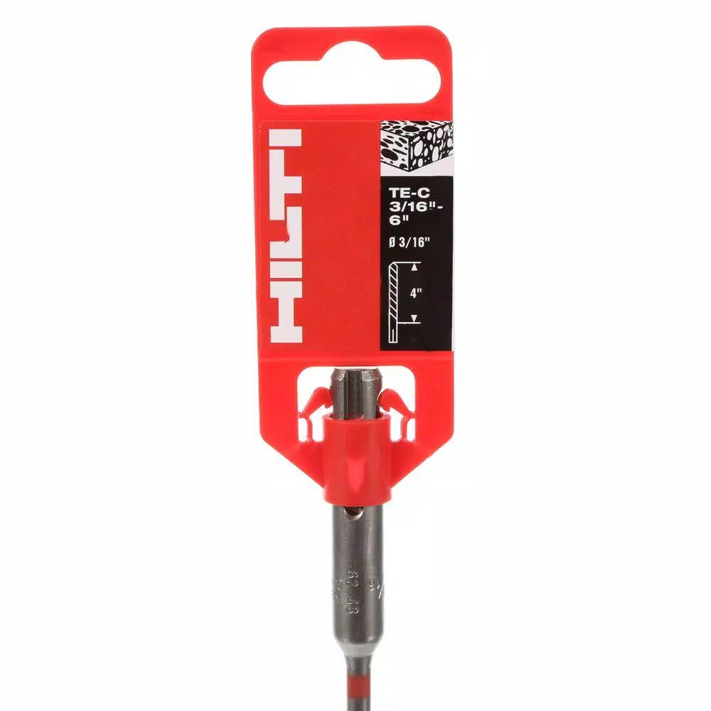 Hilti TE-C 3/16 in. x 6 in. SDS-Plus Style Hammer Drill Bit