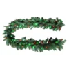 Home Accents Holiday 9 ft. Christmas Bright Pre-lit LED Artificial Spruce Artificial Christmas Garland with Red, Green, Cool White Lights