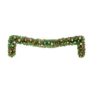 Home Accents Holiday 9 ft. Fantasleigh Battery Operated Pre-Lit LED Artificial Christmas Garland