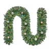 Home Accents Holiday 9 ft. St. Germain Battery Operated Mixed Pine LED Pre-Lit Christmas Garland with Timer