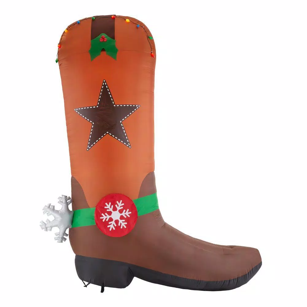 Home Accents Holiday 11 ft Giant-Sized LED Inflatable Cowboy Boot