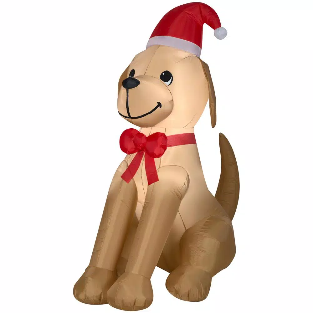 Home Accents Holiday 6 ft. Inflatable Golden Retriever with Bow