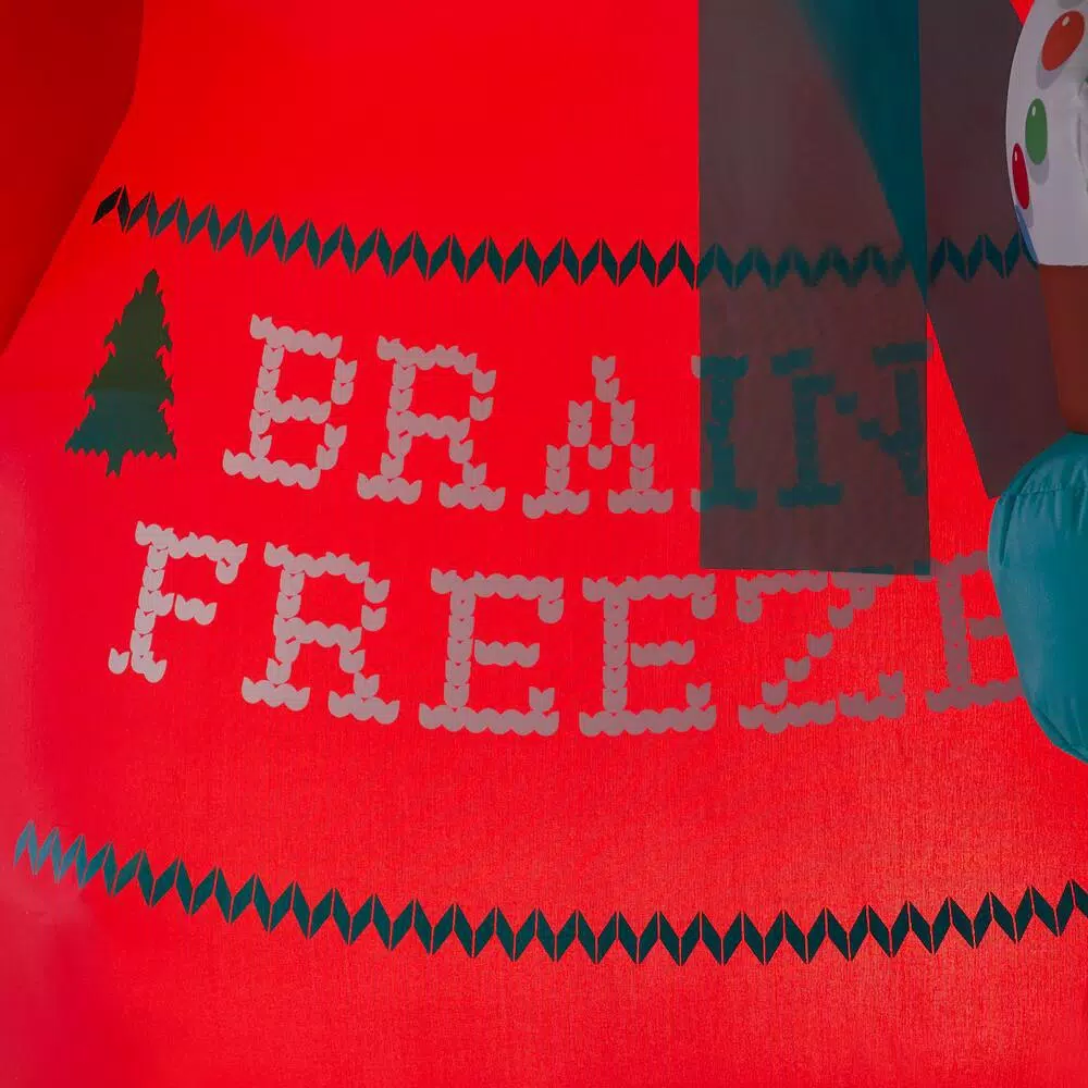 Home Accents Holiday 6 ft. Animated Inflatable Shivering Snowman with Ugly Sweater