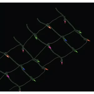 Home Accents Holiday 36 in. x 48 in. 50-Light Solar LED Multi-Color Net Light Set