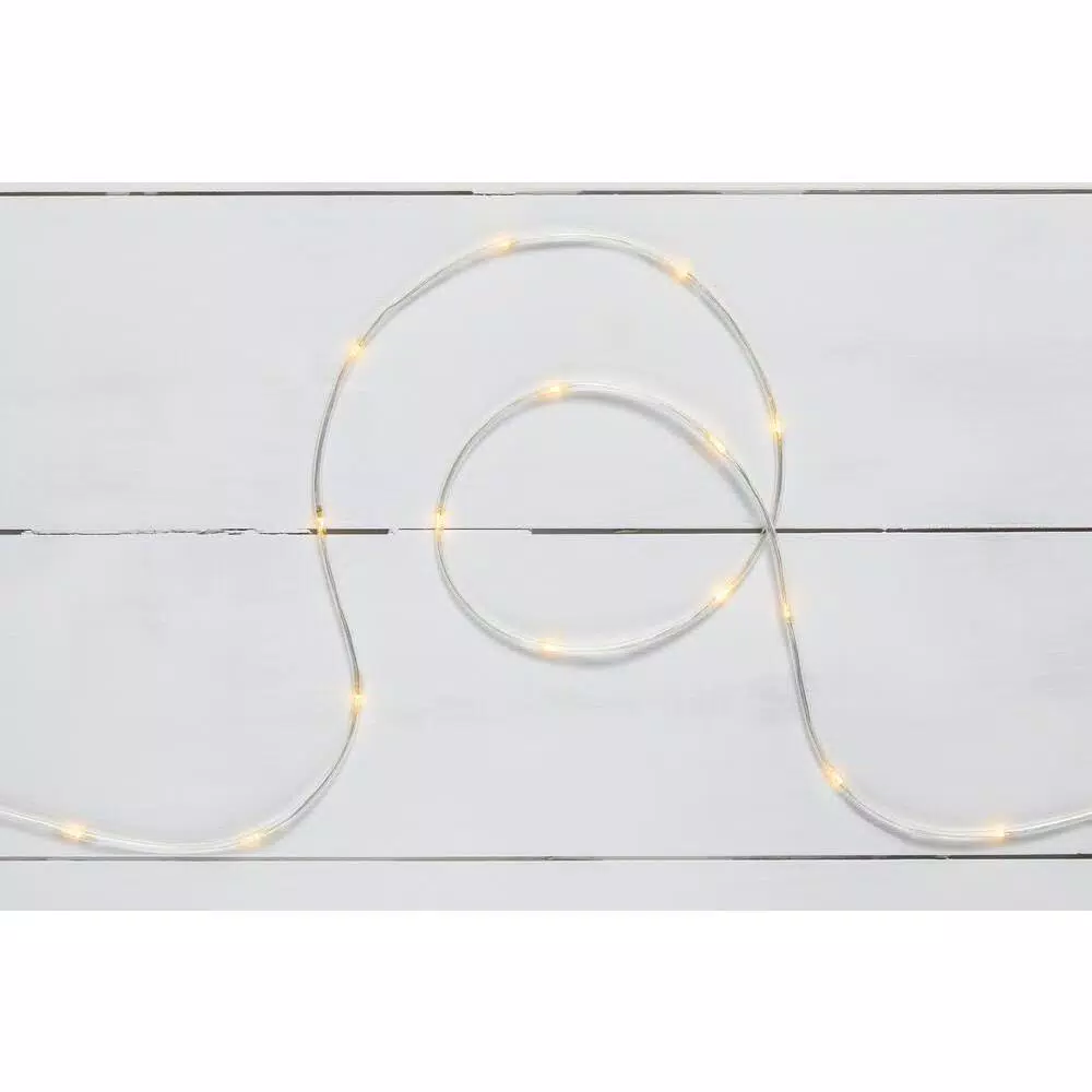 Home Accents Holiday 26 ft. 100-Light LED Warm White Battery Operated Micro Dot Rope Light