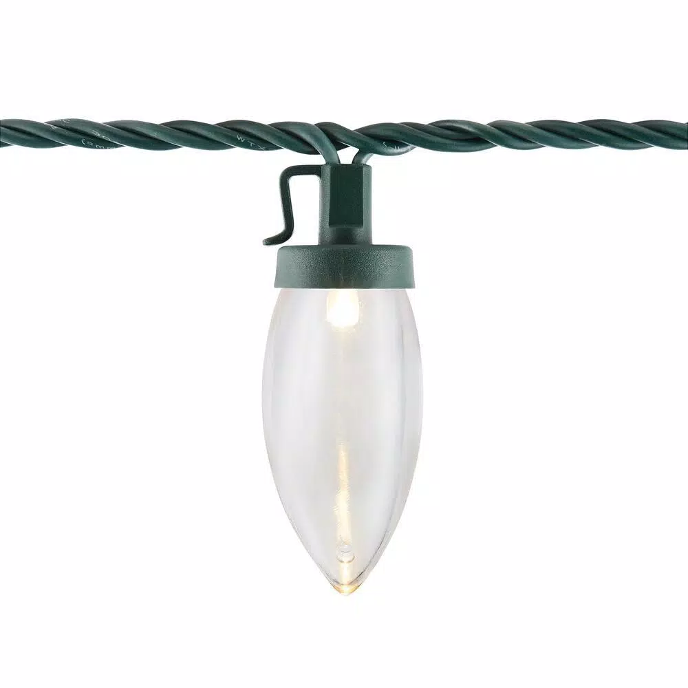 Home Accents Holiday 100-Light LED Smooth C9 Warm White Spool Super Bright