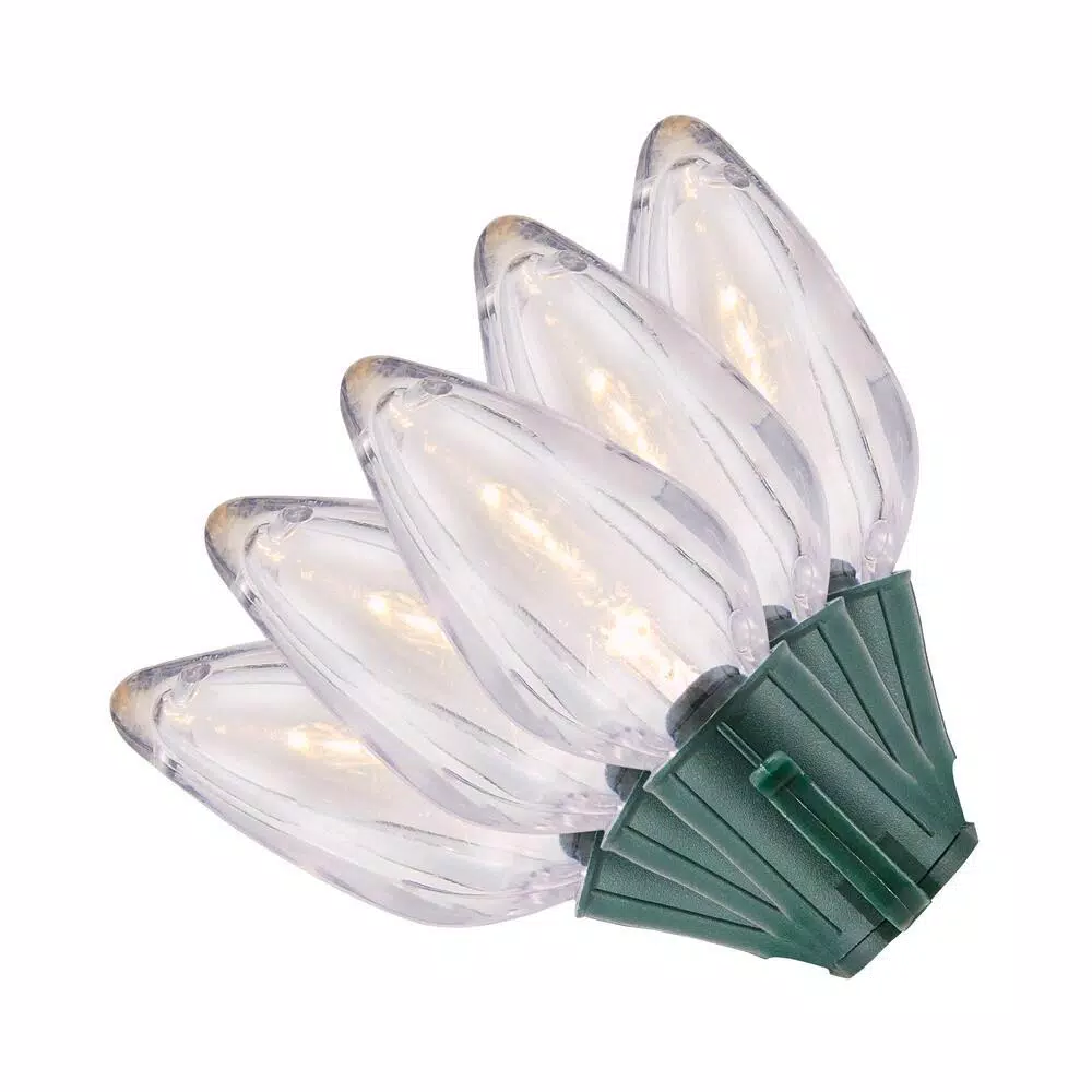 Home Accents Holiday 50 Light C9 LED Smooth Warm White Super Bright Constant On Light String (Set of 2)
