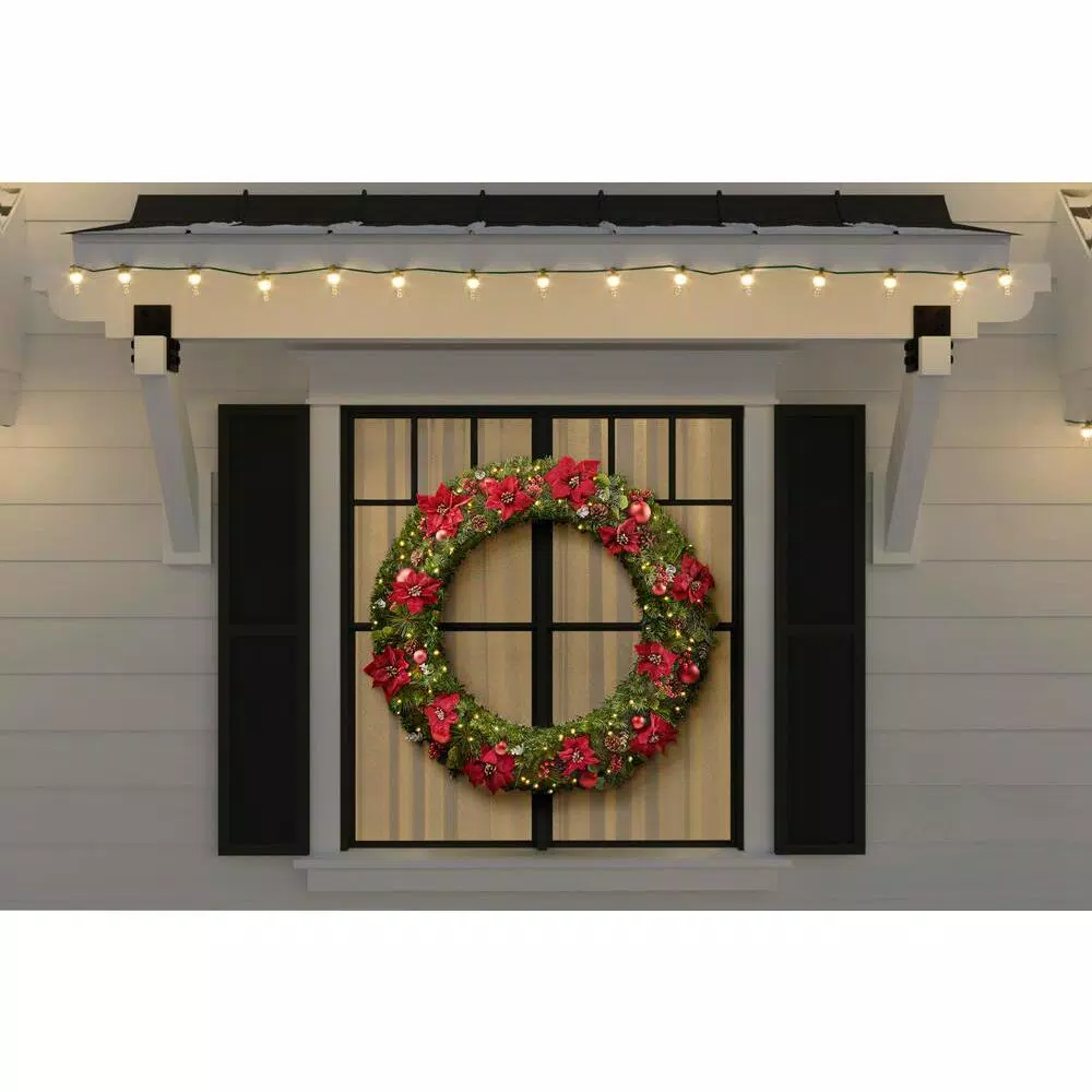 Home Accents Holiday 48 in. Berry Bliss Pre-Lit LED Artificial Christmas Wreath