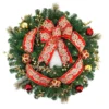 Home Accents Holiday 30 in Royal Easton Battery Operated Pine LED Pre-Lit Artificial Wreath with Timer