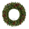 Home Accents Holiday 30 in. Winslow Fir Battery Operated Pre-lit Artificial Christmas Wreath with 175 Tips and 50 Warm White Lights