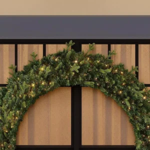 Home Accents Holiday 60 in. Jackson Prelit Artificial Wreath with 300-Low Voltage LED Micro Dot Lights