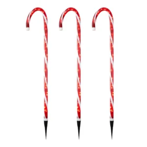 Home Accents Holiday 4 ft. Lighted Candy Cane (3-Pack)