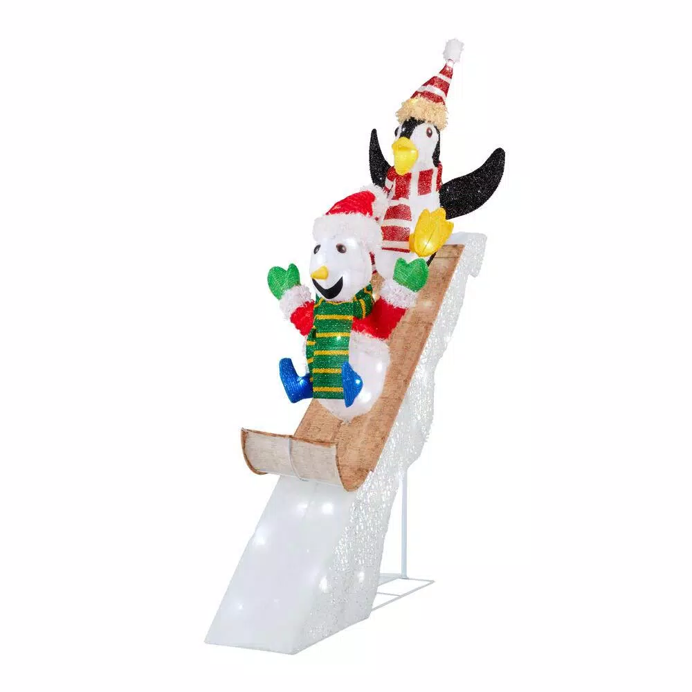 Home Accents Holiday 4 ft LED Penguin and Skating Snowman