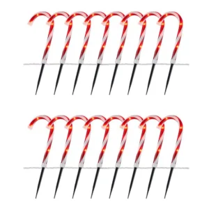Home Accents Holiday 10 in. Candy Cane Pathway Lights (Set of 2)