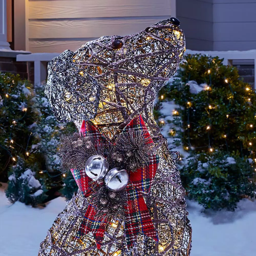 Home Accents Holiday 2.5 ft Meadow Frost Brown LED Dog