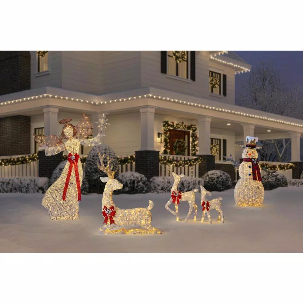Home Accents Holiday 3.5 ft Polar Wishes White LED Lying Deer