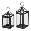 Home Decorators Collection Home Decorators Collection Black Powder Coated Metal Candle Hanging or Tabletop Lantern (Set of 2)