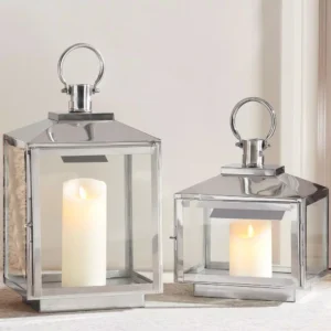 Home Decorators Collection Home Decorators Collection Silver Stainless Steel Candle Hanging or Tabletop Lantern (Set of 2)