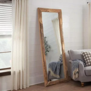 Home Decorators Collection Oversized Brown Wood Frame Classic Floor Mirror (76 in. H x 31 in. W)