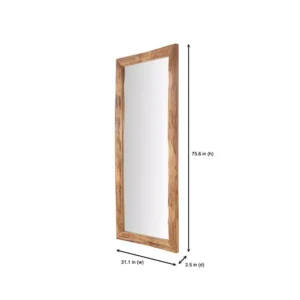Home Decorators Collection Oversized Brown Wood Frame Classic Floor Mirror (76 in. H x 31 in. W)