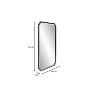 Home Decorators Collection Medium Octagonal Black Beveled Glass Classic Accent Mirror (36 in. H x 24 in. W)