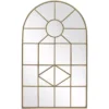 Home Decorators Collection Medium Arched Gold Windowpane Classic Accent Mirror (39 in. H x 24 in. W)