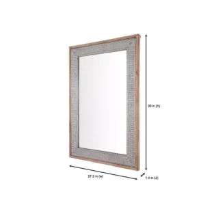 Home Decorators Collection Medium Rectangle Galvanized Antiqued Farmhouse Accent Mirror (39 in. H x 27 in. W)