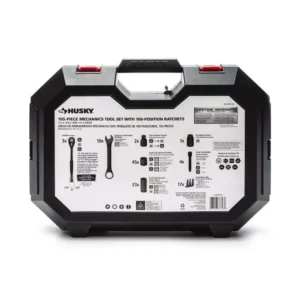 Husky 1/4 in., 3/8 in. and 1/2 in. SAE Drive 100-Position Universal and Metric Mechanics Tool Set (105-Piece)