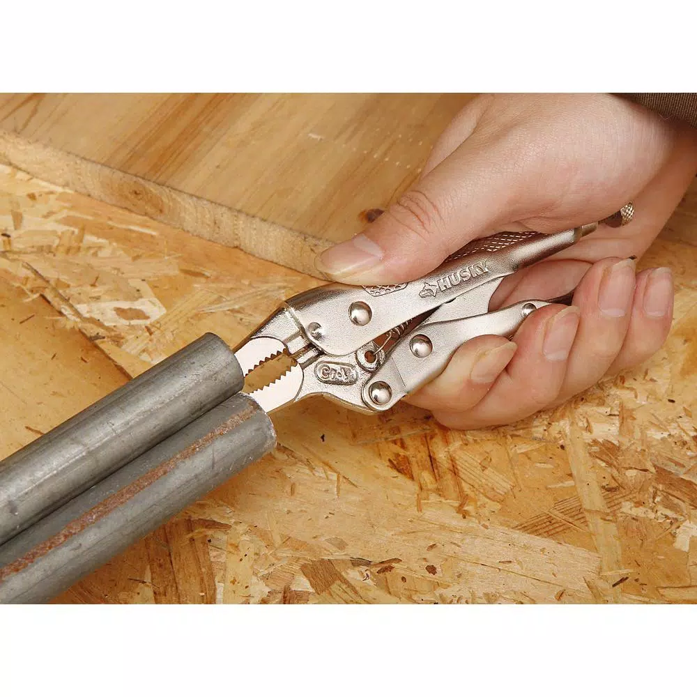 Husky 6.5 in. Long Nose 7 in. and 10 in. Locking Plier Set (3-Piece)