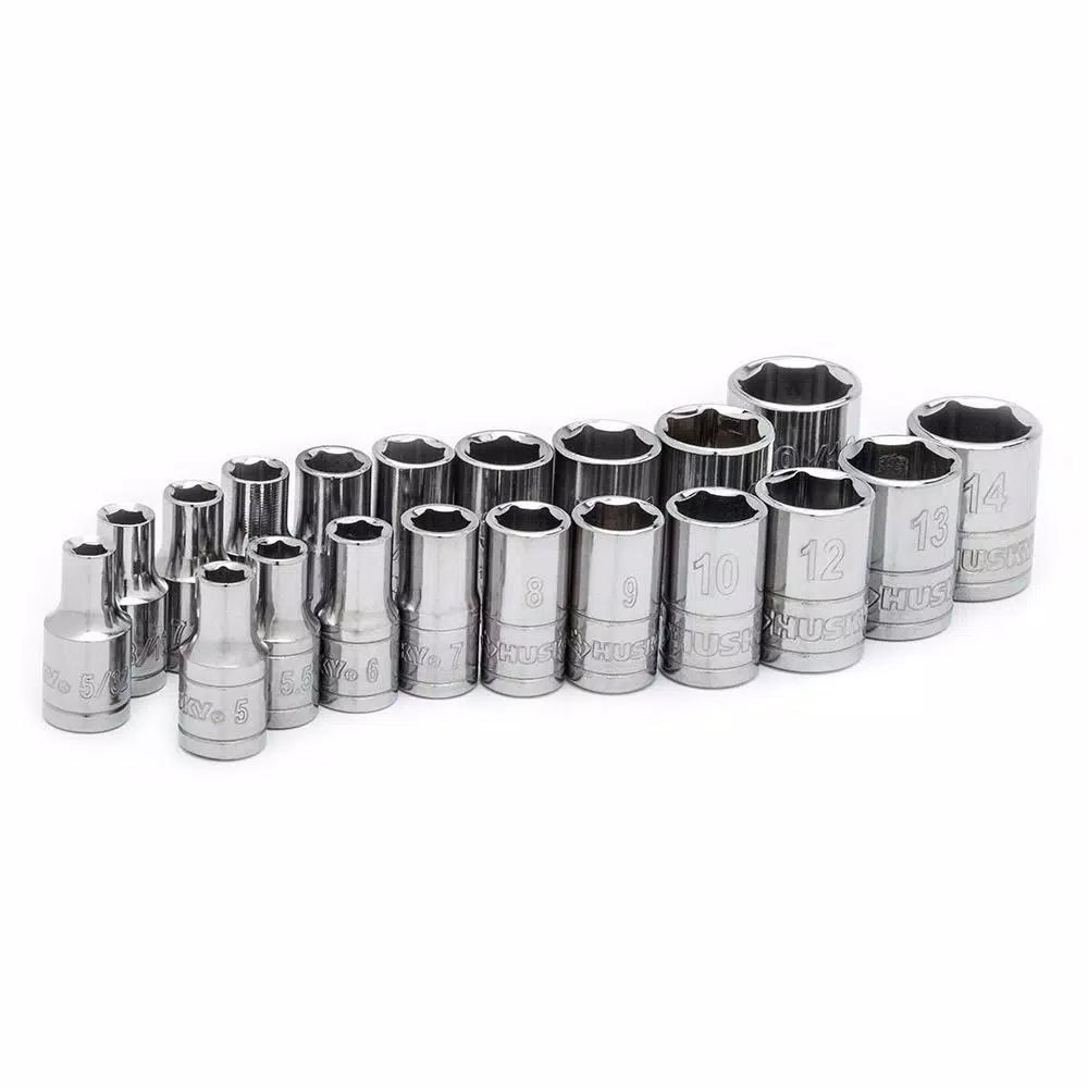 Husky 1/4 in. Drive Ratchet SAE/Metric Socket Set (30-Piece)