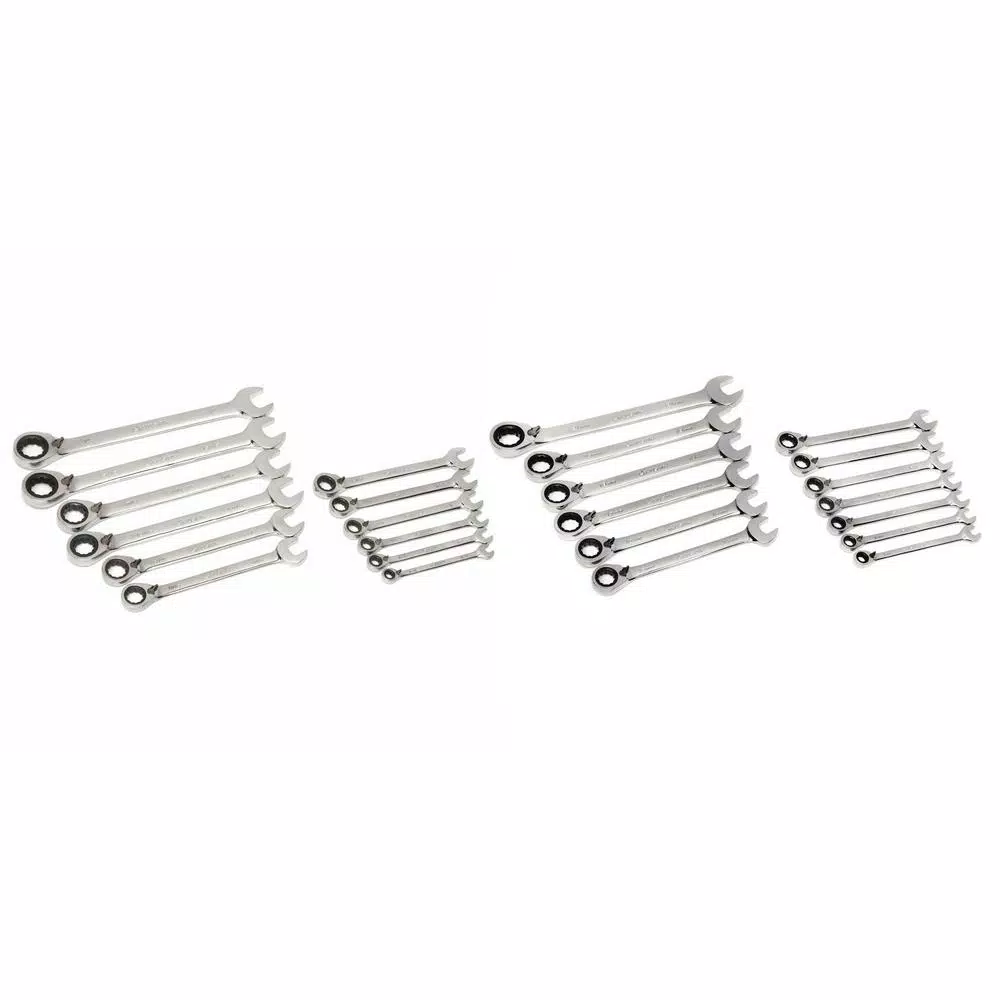 Husky Master Metric and SAE Reversible Ratcheting Wrench Set (25-Piece)