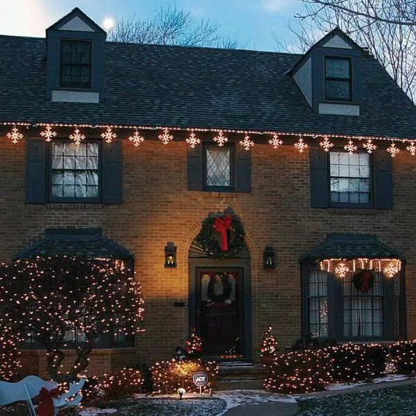 HOLIDYNAMICS HOLIDAY LIGHTING SOLUTIONS 48 in. L 70-Count Pure White Christmas Roofline Decor LED Blizzard Artisticks (Set of 2)