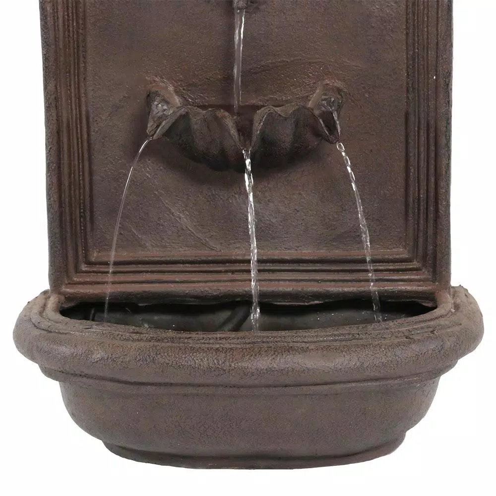 Sunnydaze Decor Seaside Iron Solar Powered Wall Fountain with Battery Backup