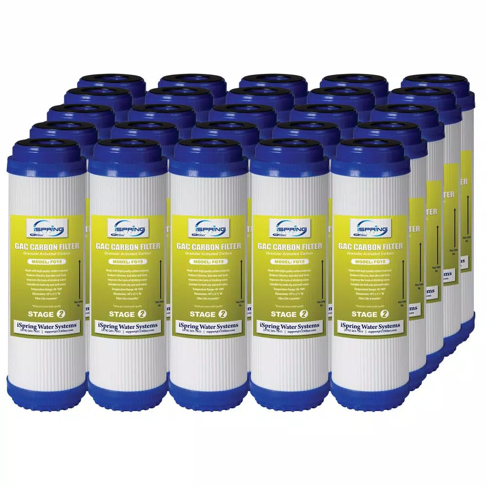 ISPRING LittleWell 5 Micron 2.5 in. x 10 in. Granular Activated Filter Cartridge (25-Pack)