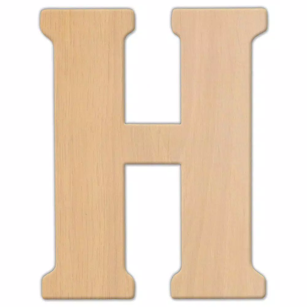 Jeff McWilliams Designs 23 in. Oversized Unfinished Wood Letter (H)