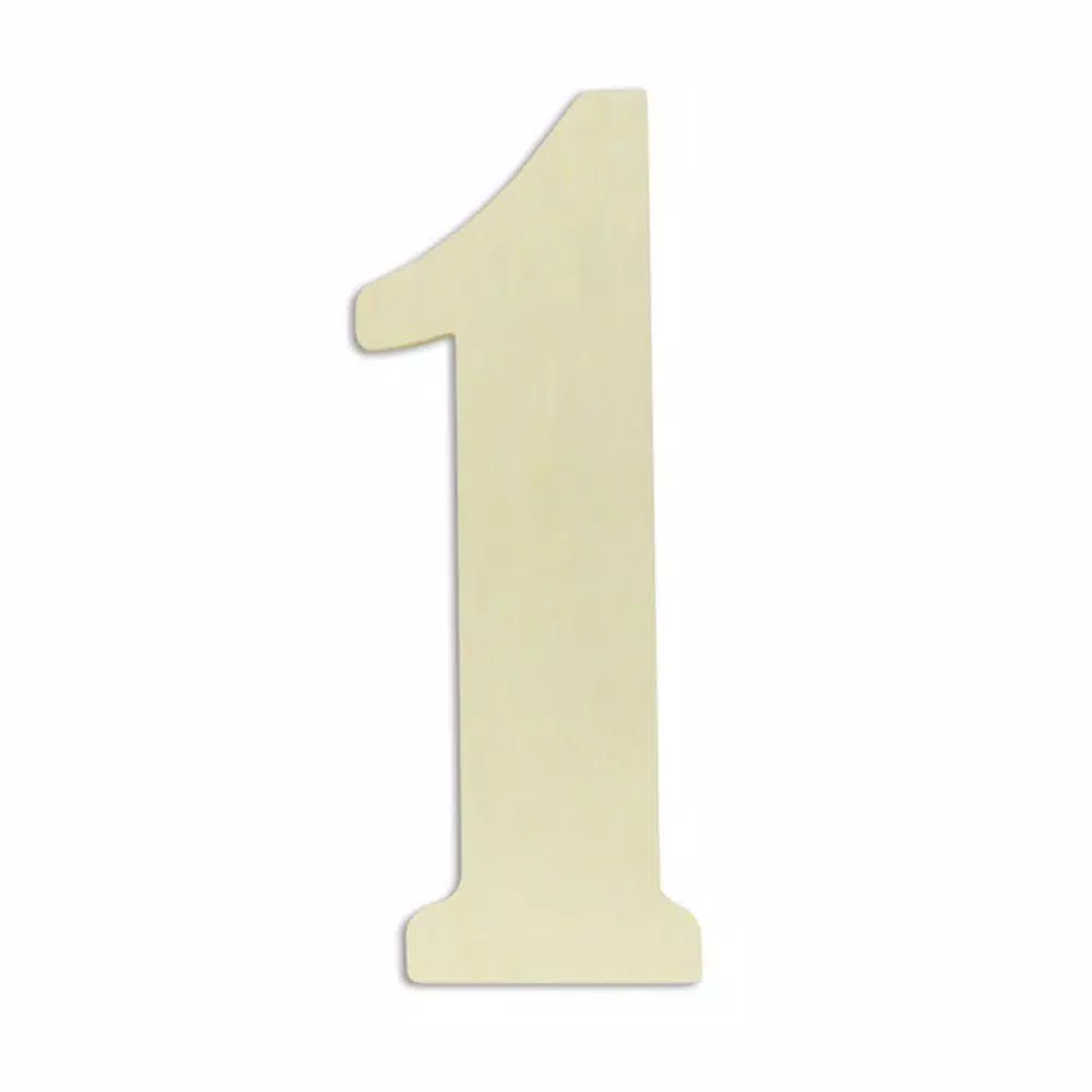 Jeff McWilliams Designs 18 in. Oversized Unfinished Wood Number "1"