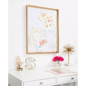 Kate and Laurel Calter Gold Marble Magnetic Memo Board