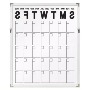 Kate and Laurel Calter White Acrylic Monthly Calendar Memo Board