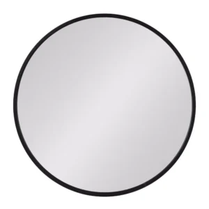 Kate and Laurel Medium Round Black Contemporary Mirror (25.59 in. H x 25.59 in. W)