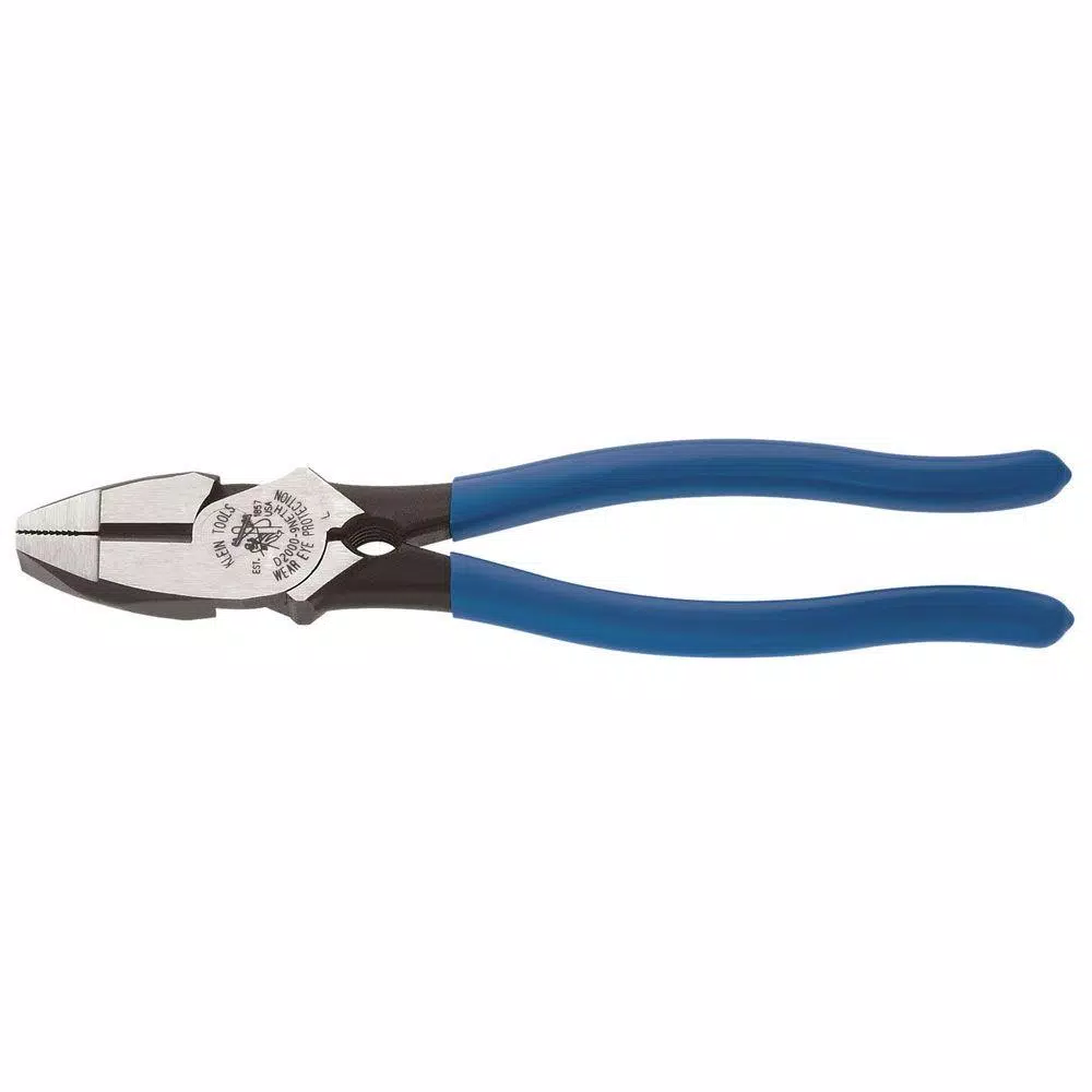 Klein Tools 9 in. Lineman's Bolt-Thread Holding 2000 Series High-Leverage Side Cutting Pliers