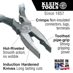 Klein Tools 8 in. Journeyman Universal Side Cutting Crimping Pliers