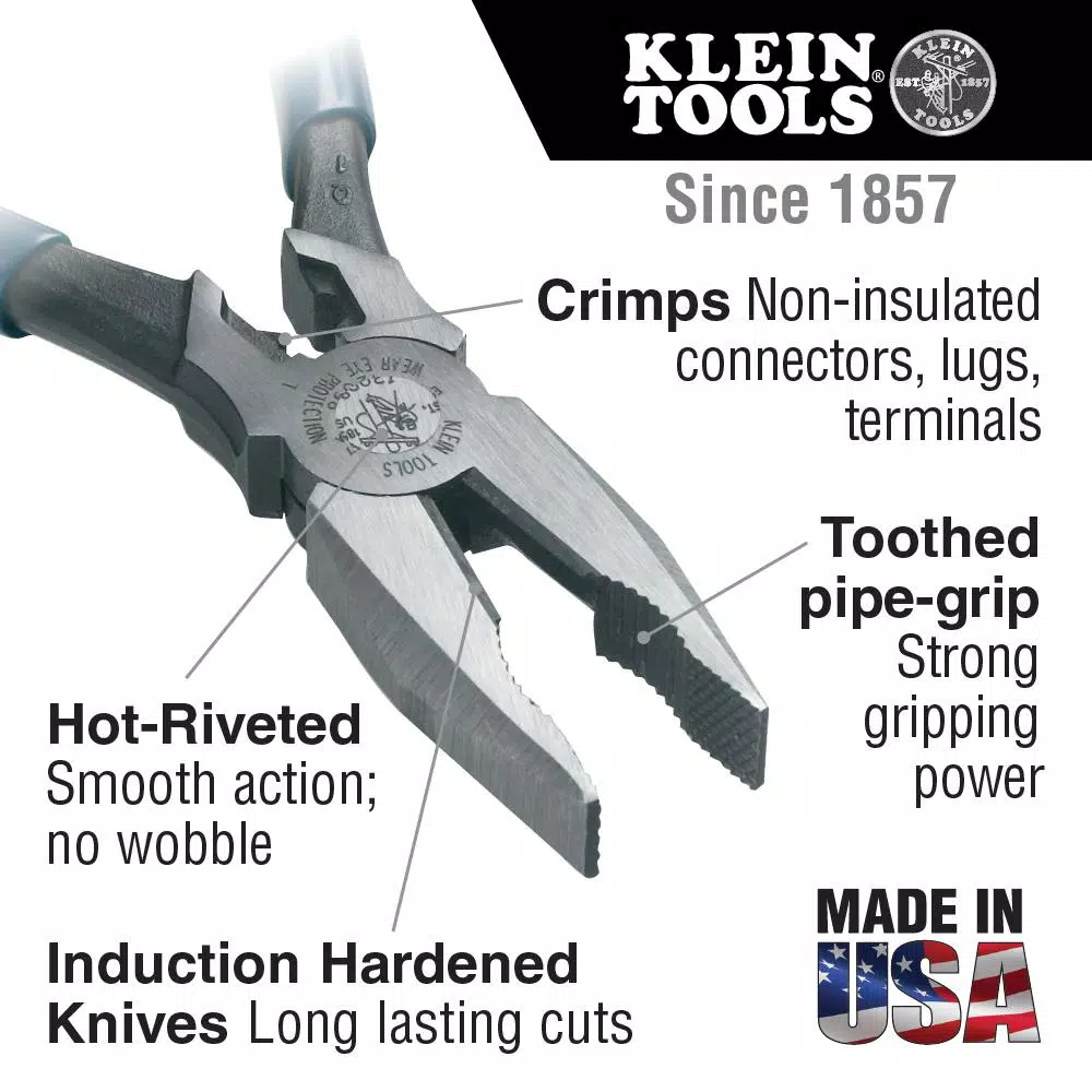 Klein Tools 8 in. Journeyman Universal Side Cutting Crimping Pliers