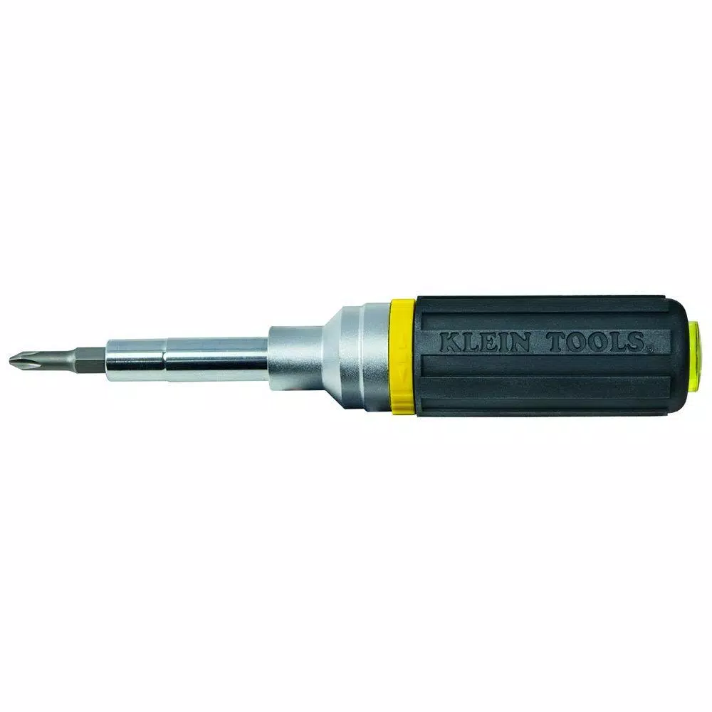 Klein Tools Ratcheting Multi-Bit Screwdriver/Nut Driver- Cushion Grip Handle
