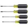 Klein Tools 4-Piece Square Recess Screwdriver Set- Cushion Grip Handles
