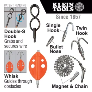 Klein Tools Single Hook and Bullet Fish Rod Attachments