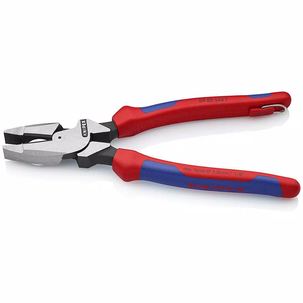 KNIPEX 9-1/2 in. High Leverage Lineman's Pliers with Dual-Component Comfort Grips and Tether Attachment