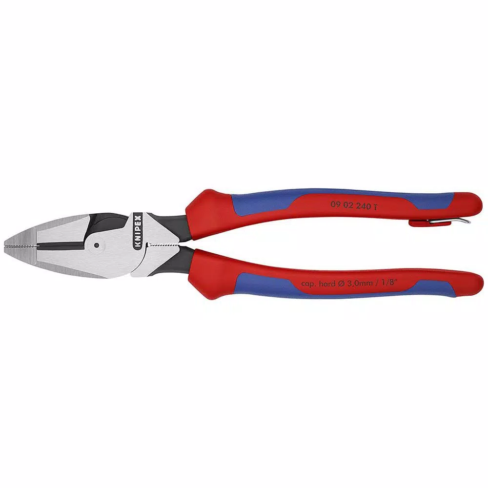 KNIPEX 9-1/2 in. High Leverage Lineman's Pliers with Dual-Component Comfort Grips and Tether Attachment