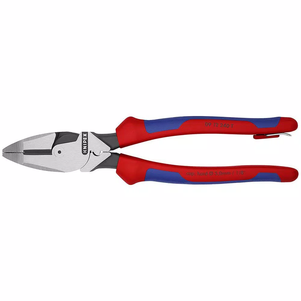 KNIPEX 9-1/2 in. Ultra-High Leverage Lineman's Pliers with Fish Tape Puller, Crimper and Tether Attachment