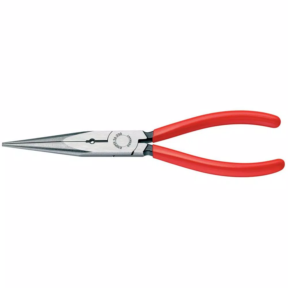 KNIPEX 8 in. Long Nose Pliers with Cutter and 12 AWG Stripping Hole
